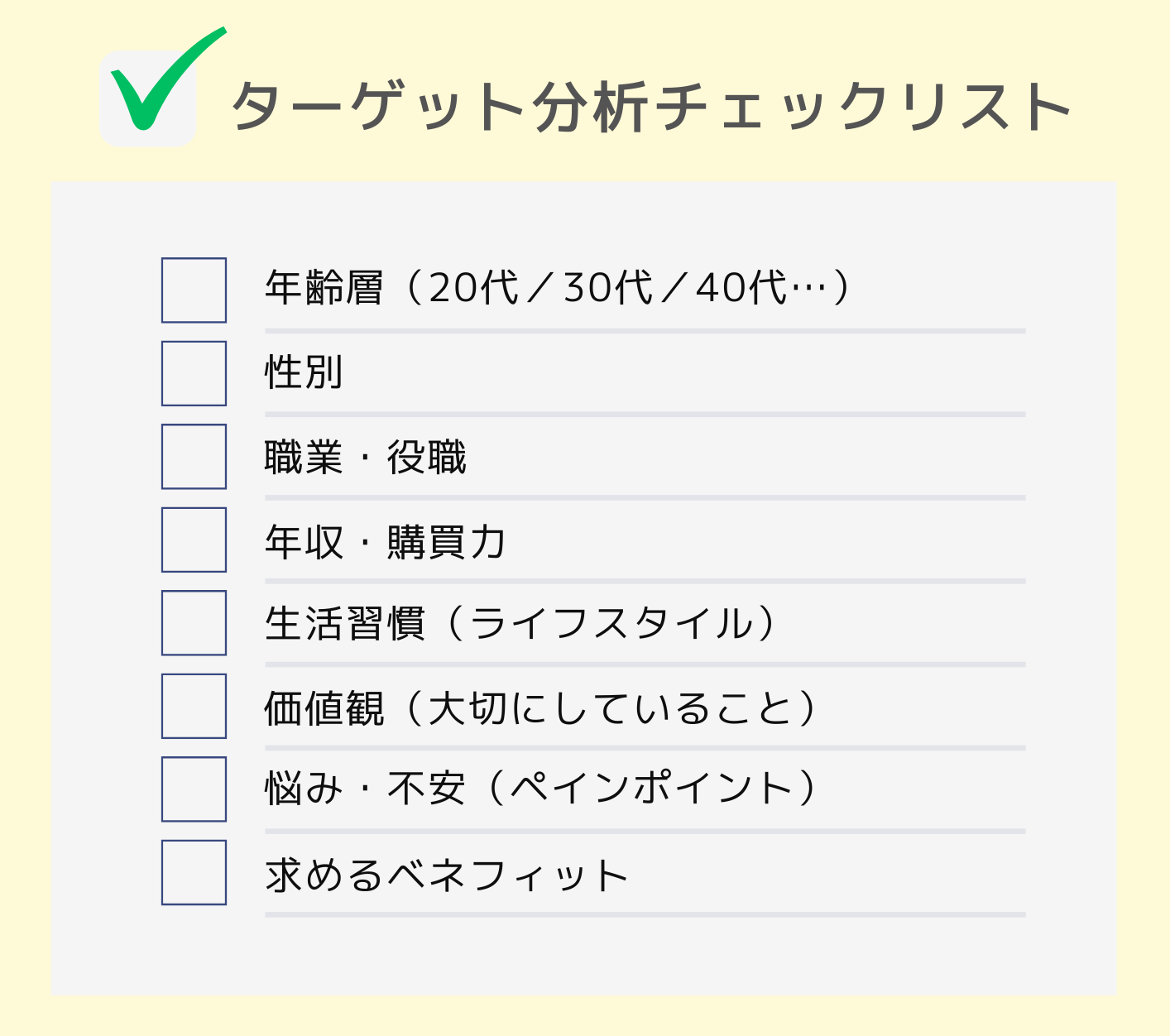 ターゲット分析チェックリスト